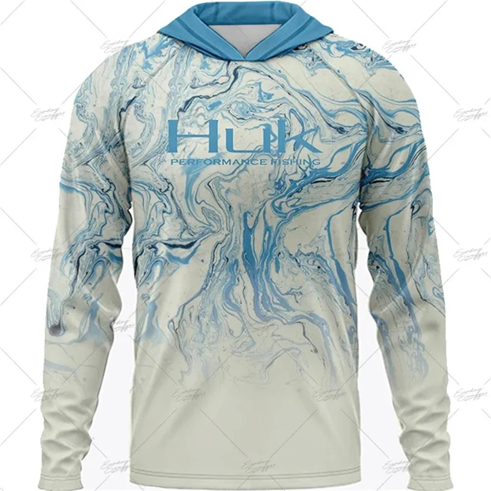 Summer Fishing Shirts HUK Long Sleeve Hooded Fishing Clothing