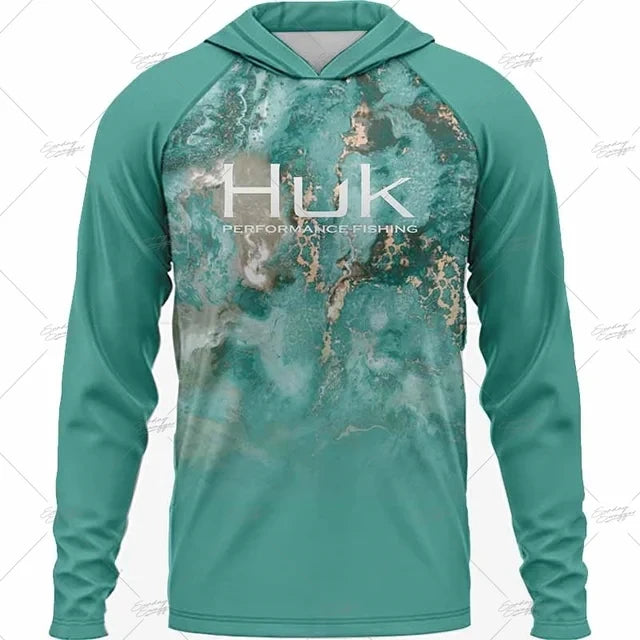 Summer Fishing Shirts HUK Long Sleeve Hooded Fishing Clothing