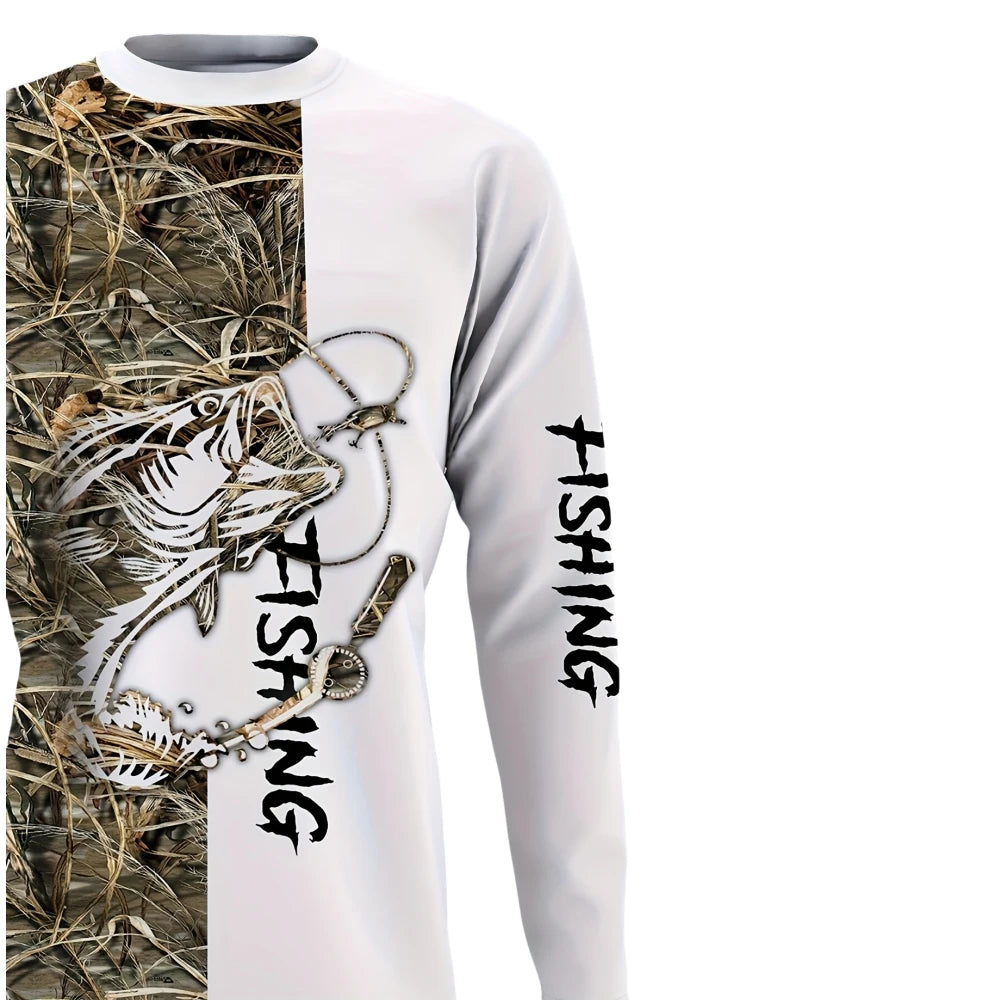 Fishing Shirts Men's T-Shirts Long Sleeve Mens Clothes Autumn Streetwear