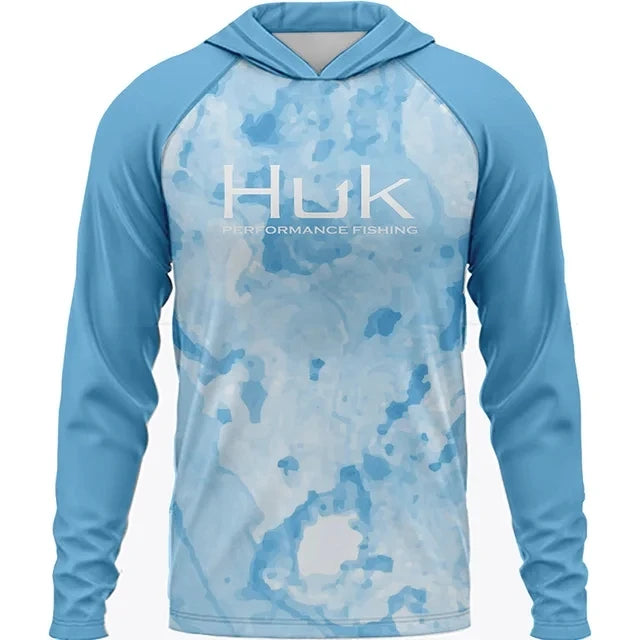 Summer Fishing Shirts HUK Long Sleeve Hooded Fishing Clothing