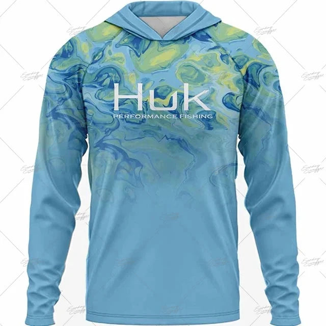 Summer Fishing Shirts HUK Long Sleeve Hooded Fishing Clothing
