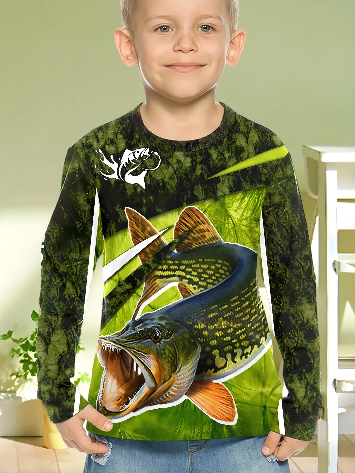 Fishing Graphic T Shirts Children's Clothing Autumn Long Sleeve Children