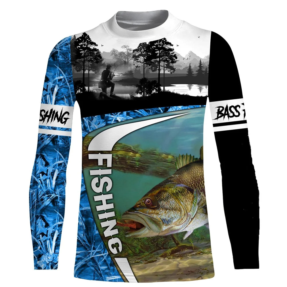 Fishing Shirts Men's T-Shirts Long Sleeve Mens Clothes Autumn Streetwear