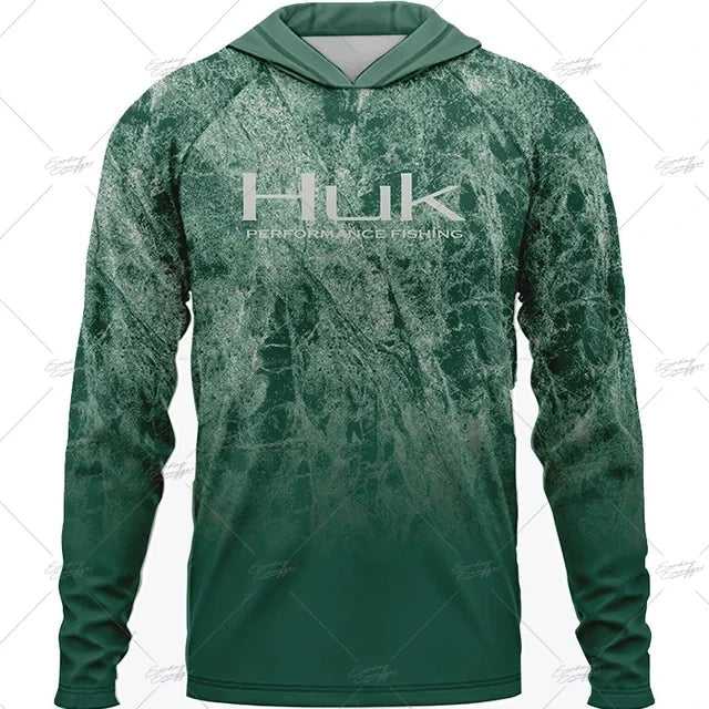 Summer Fishing Shirts HUK Long Sleeve Hooded Fishing Clothing