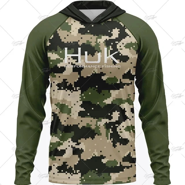 Summer Fishing Shirts HUK Long Sleeve Hooded Fishing Clothing