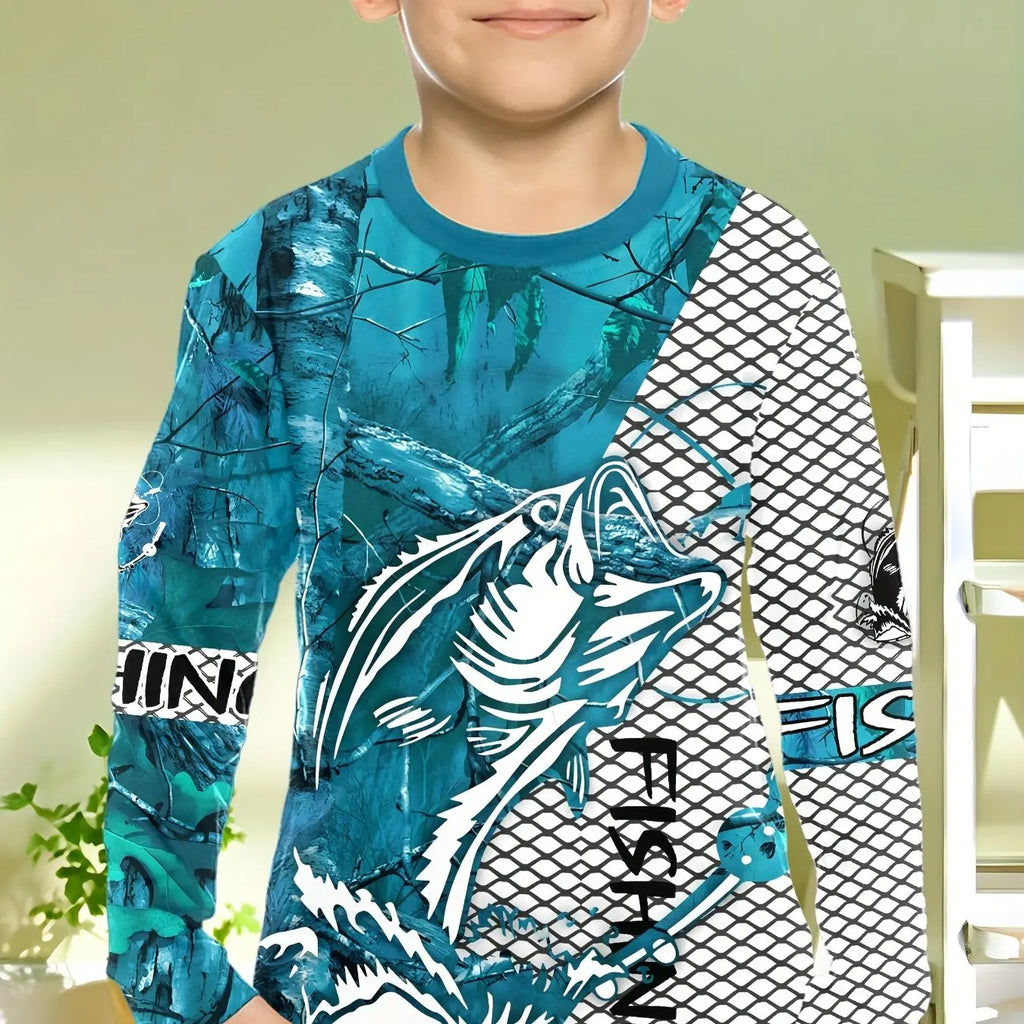 Stylish 3D Fish Print Kids Boys Clothes T-Shirts for Boys