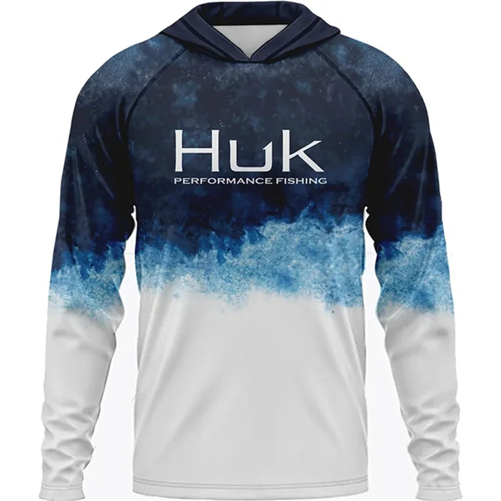 Summer Fishing Shirts HUK Long Sleeve Hooded Fishing Clothing