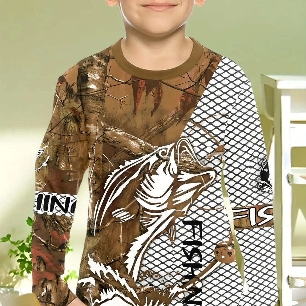Stylish 3D Fish Print Kids Boys Clothes T-Shirts for Boys