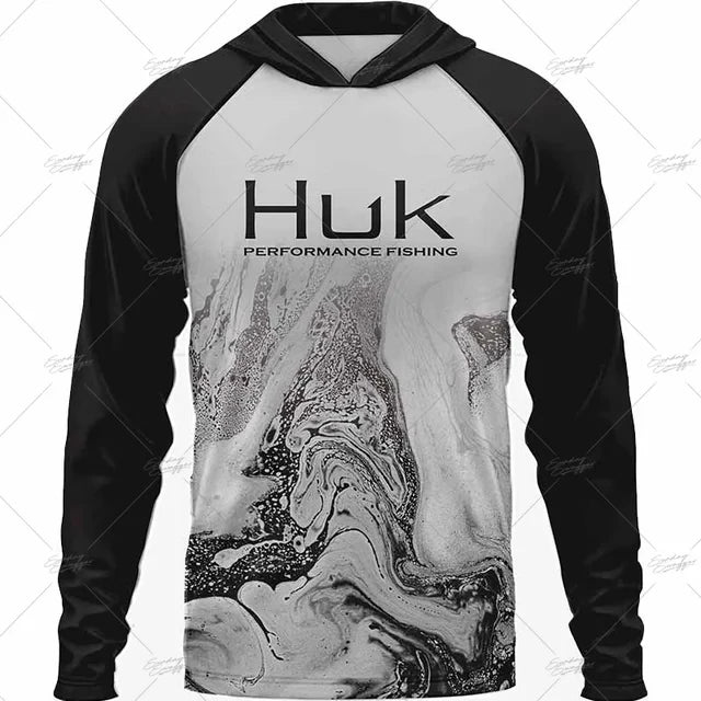 Summer Fishing Shirts HUK Long Sleeve Hooded Fishing Clothing