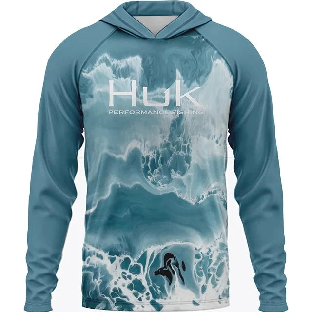 Summer Fishing Shirts HUK Long Sleeve Hooded Fishing Clothing