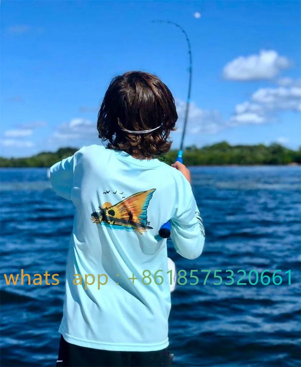 Kids Fishing T-Shirt Long Sleeve Performance Shirt