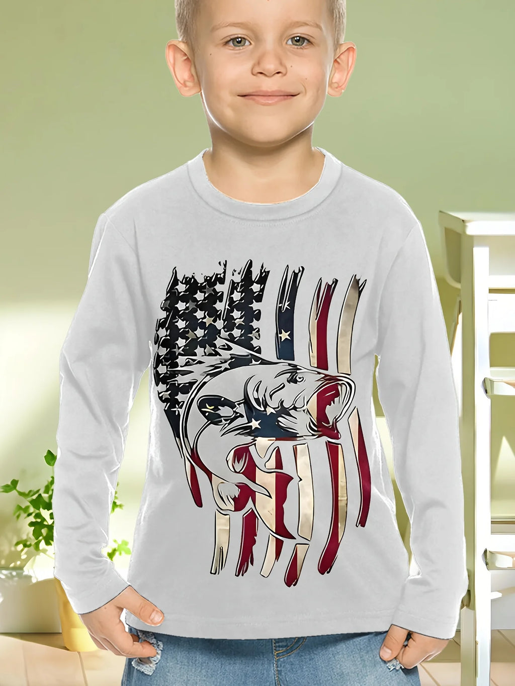 Fishing Graphic T Shirts Children's Clothing Autumn Long Sleeve Children
