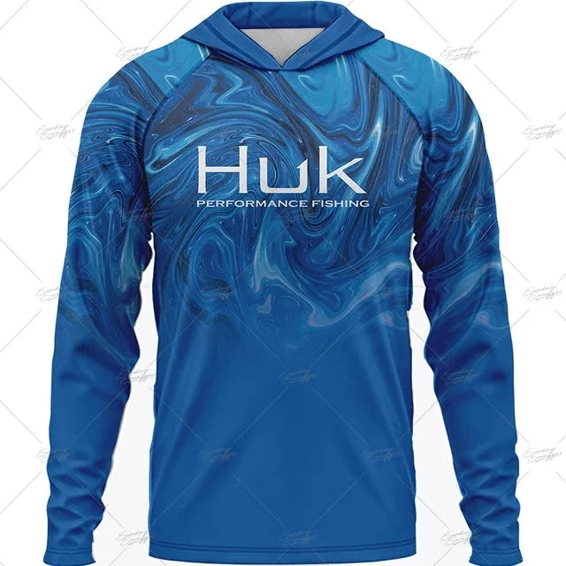 Summer Fishing Shirts HUK Long Sleeve Hooded Fishing Clothing