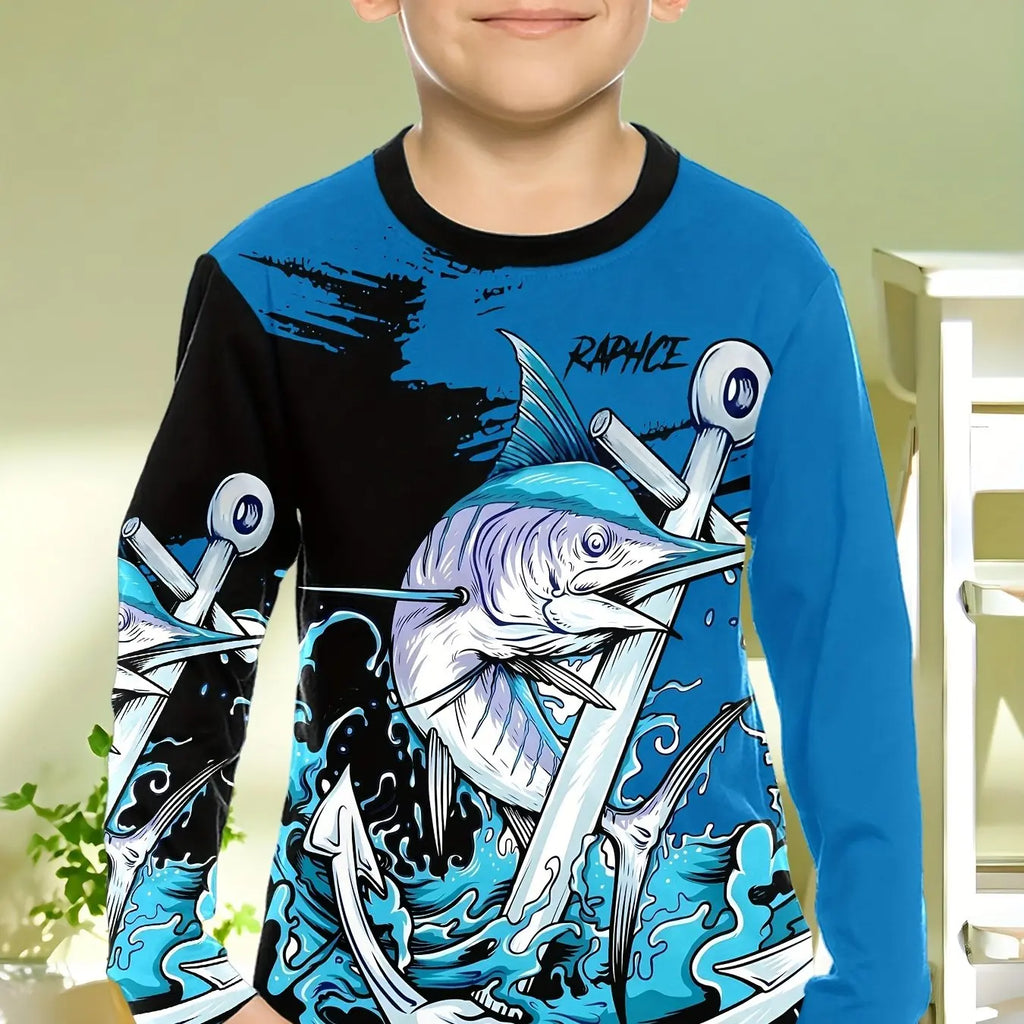 Stylish 3D Fish Print Kids Boys Clothes T-Shirts for Boys
