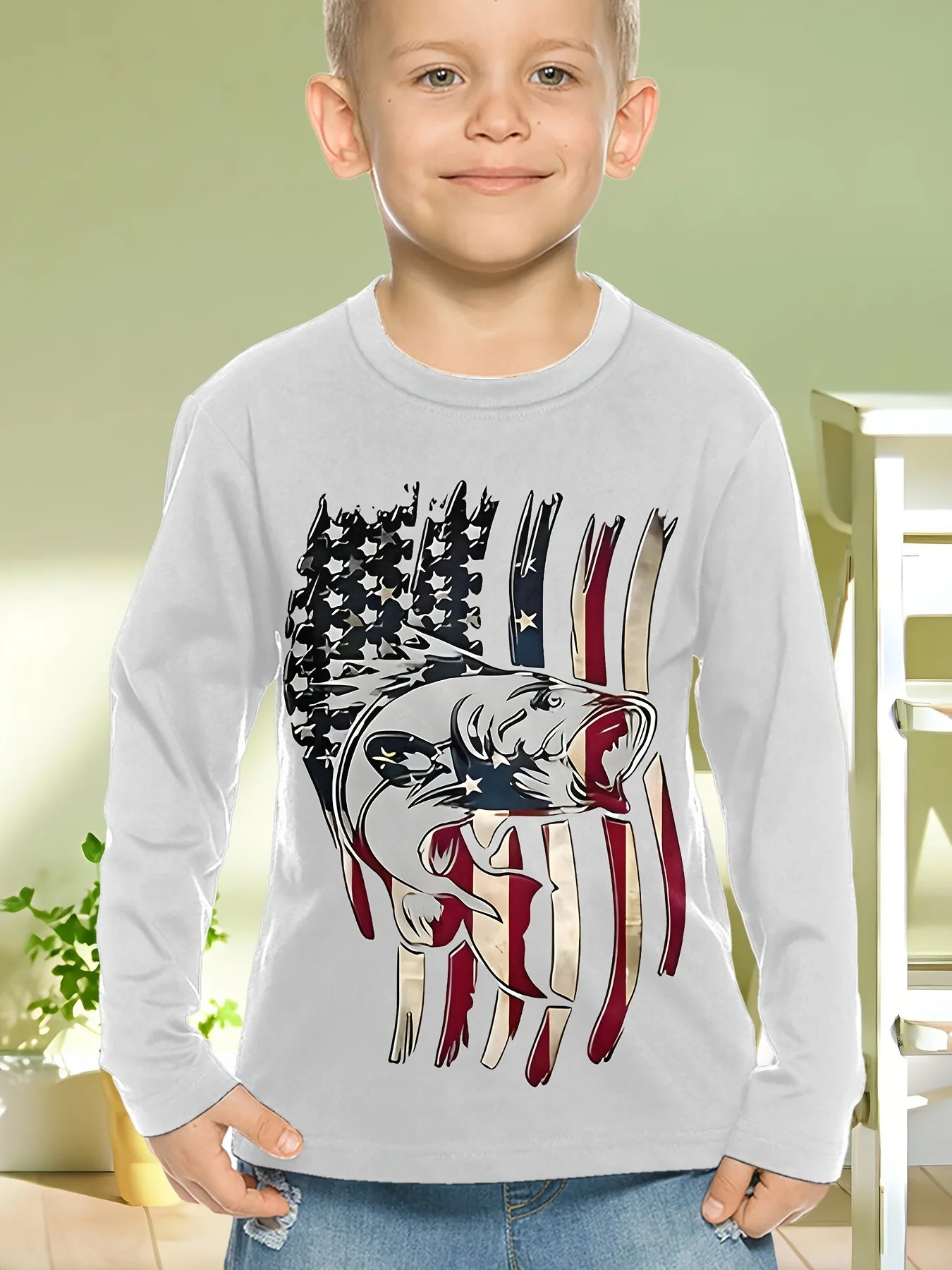 Stylish 3D Fish Print Kids Boys Clothes T-Shirts for Boys