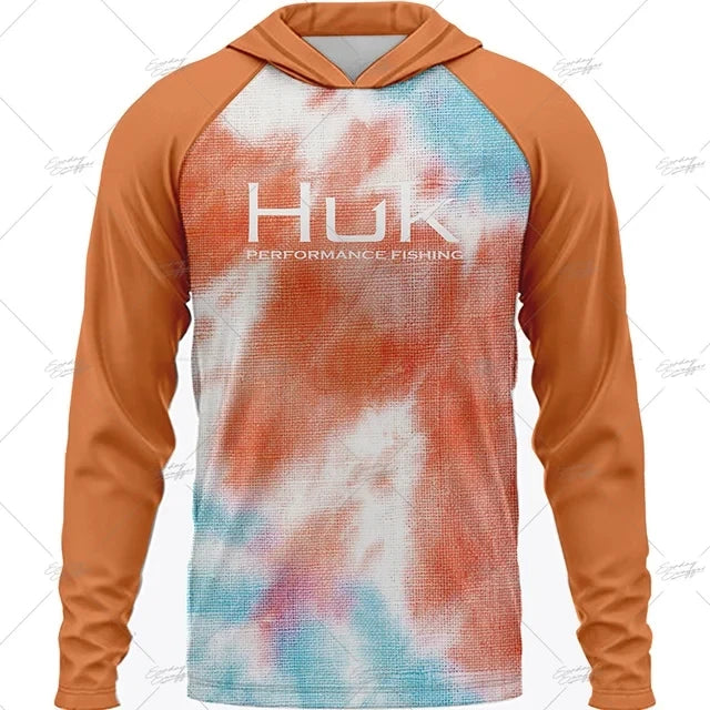Summer Fishing Shirts HUK Long Sleeve Hooded Fishing Clothing