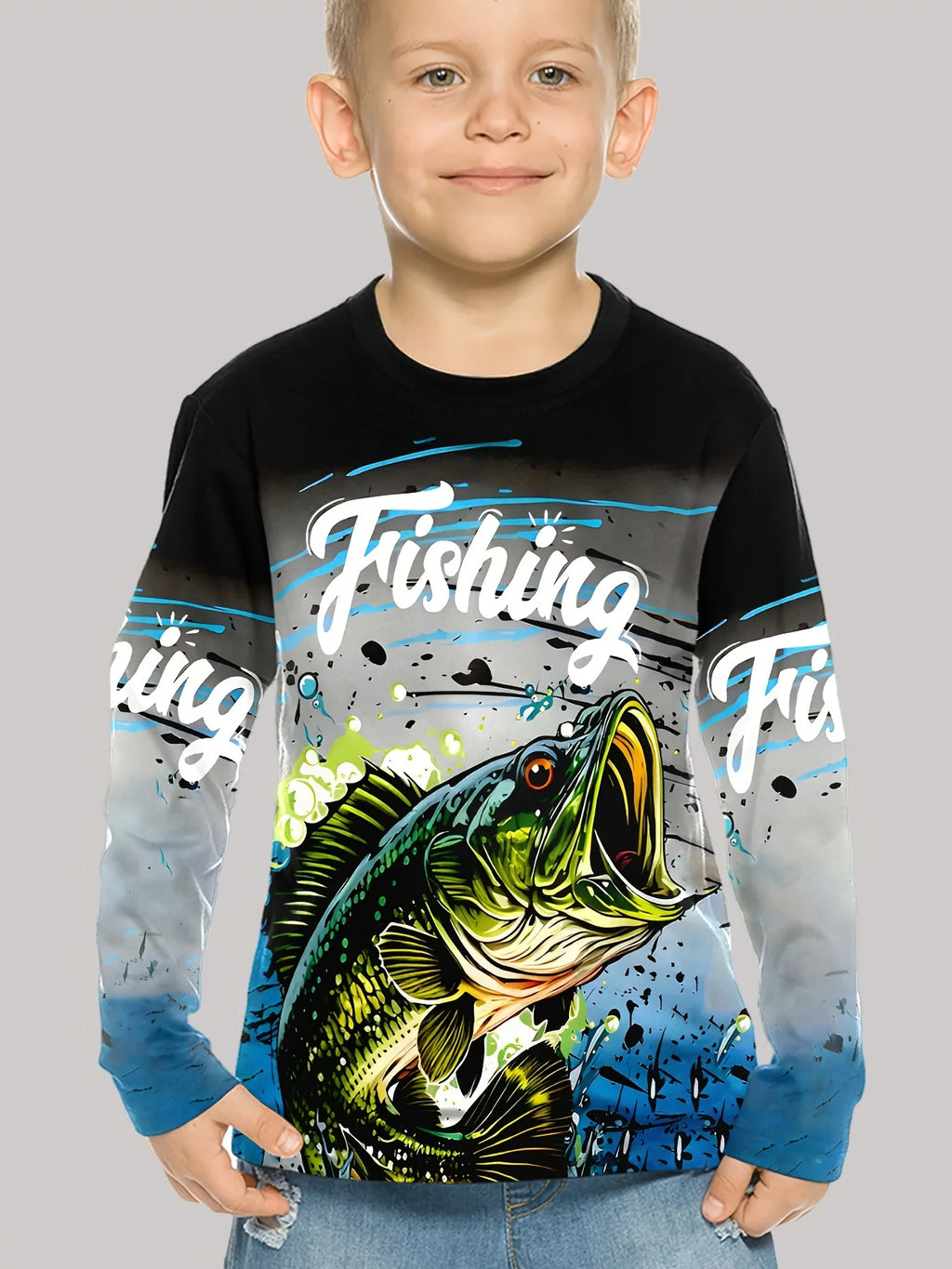 Stylish 3D Fish Print Kids Boys Clothes T-Shirts for Boys