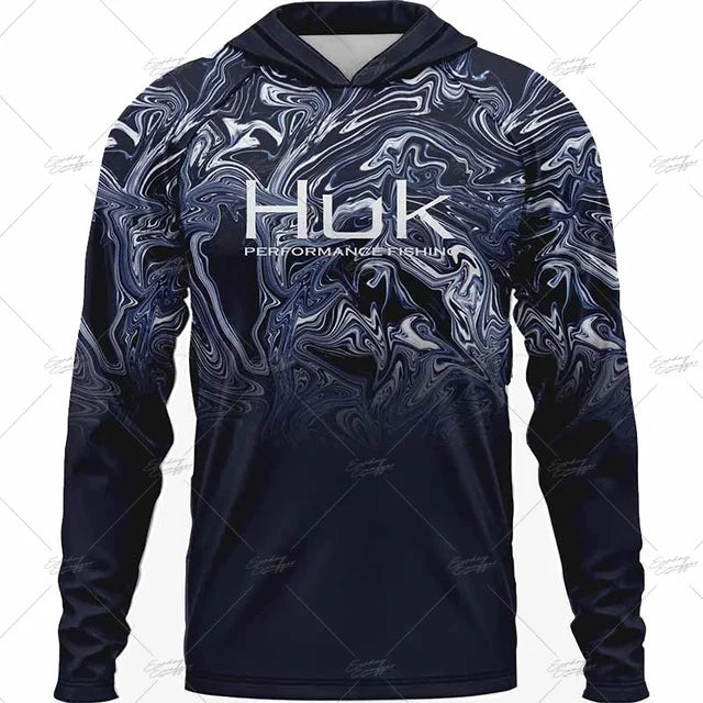 Summer Fishing Shirts HUK Long Sleeve Hooded Fishing Clothing