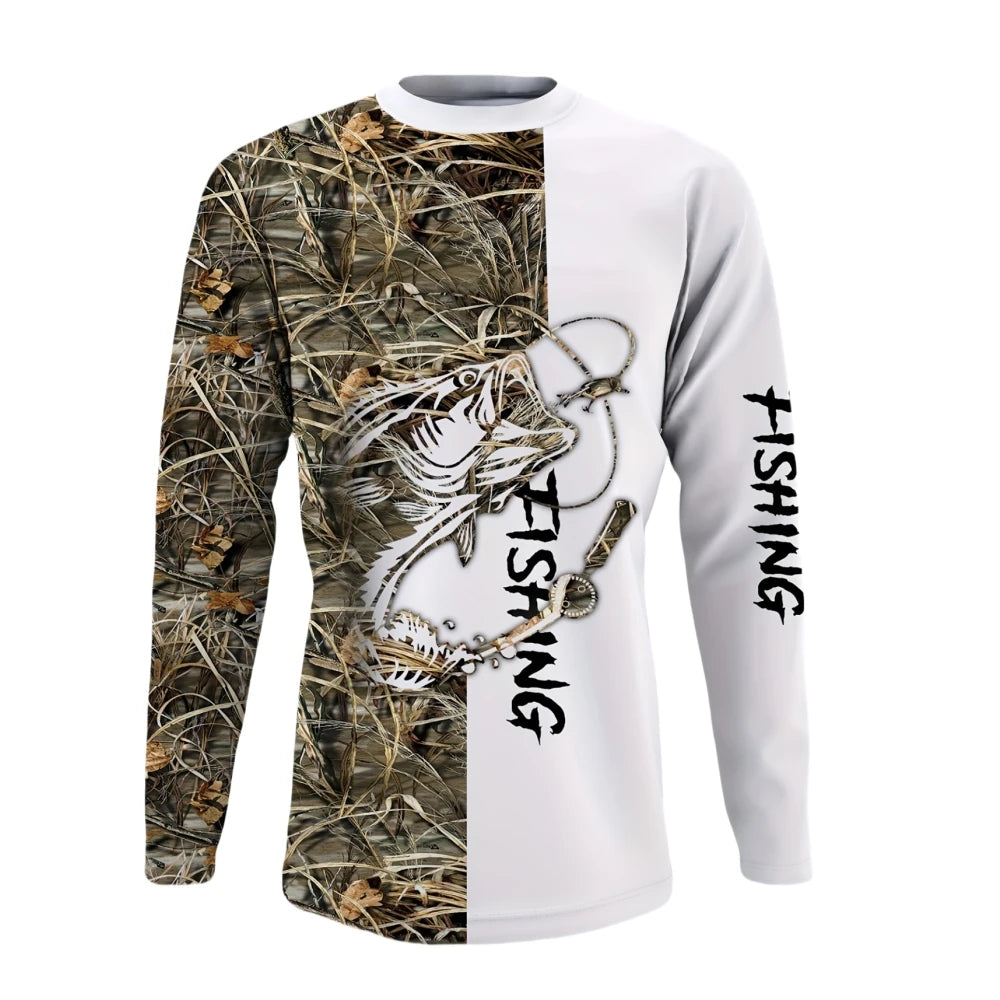 Fishing Shirts Men's T-Shirts Long Sleeve Mens Clothes Autumn Streetwear